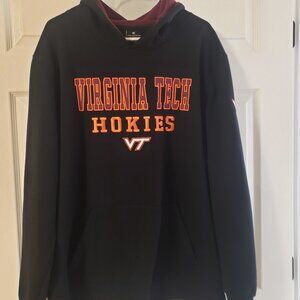 Virginia Tech Men's Colosseum Embroidered Pullover Hoodie Black Size XXL‎